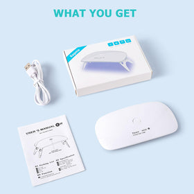 Kepma Mini UV LED Nail Dryer in makeup bag