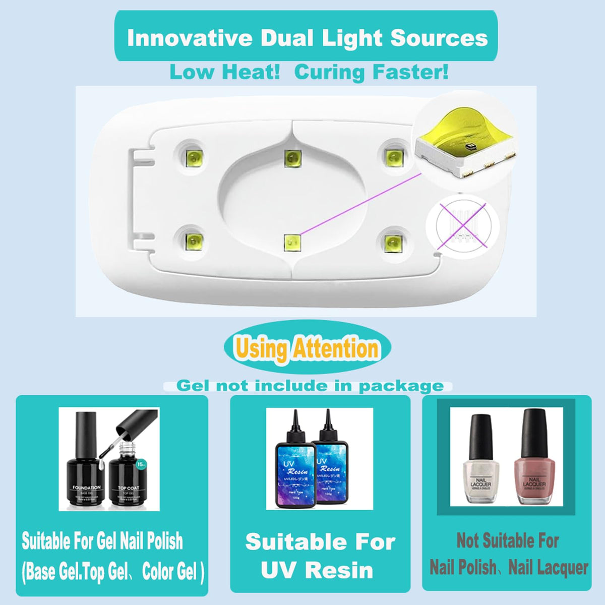 Kepma Mini UV LED Nail Dryer with gel nail polish