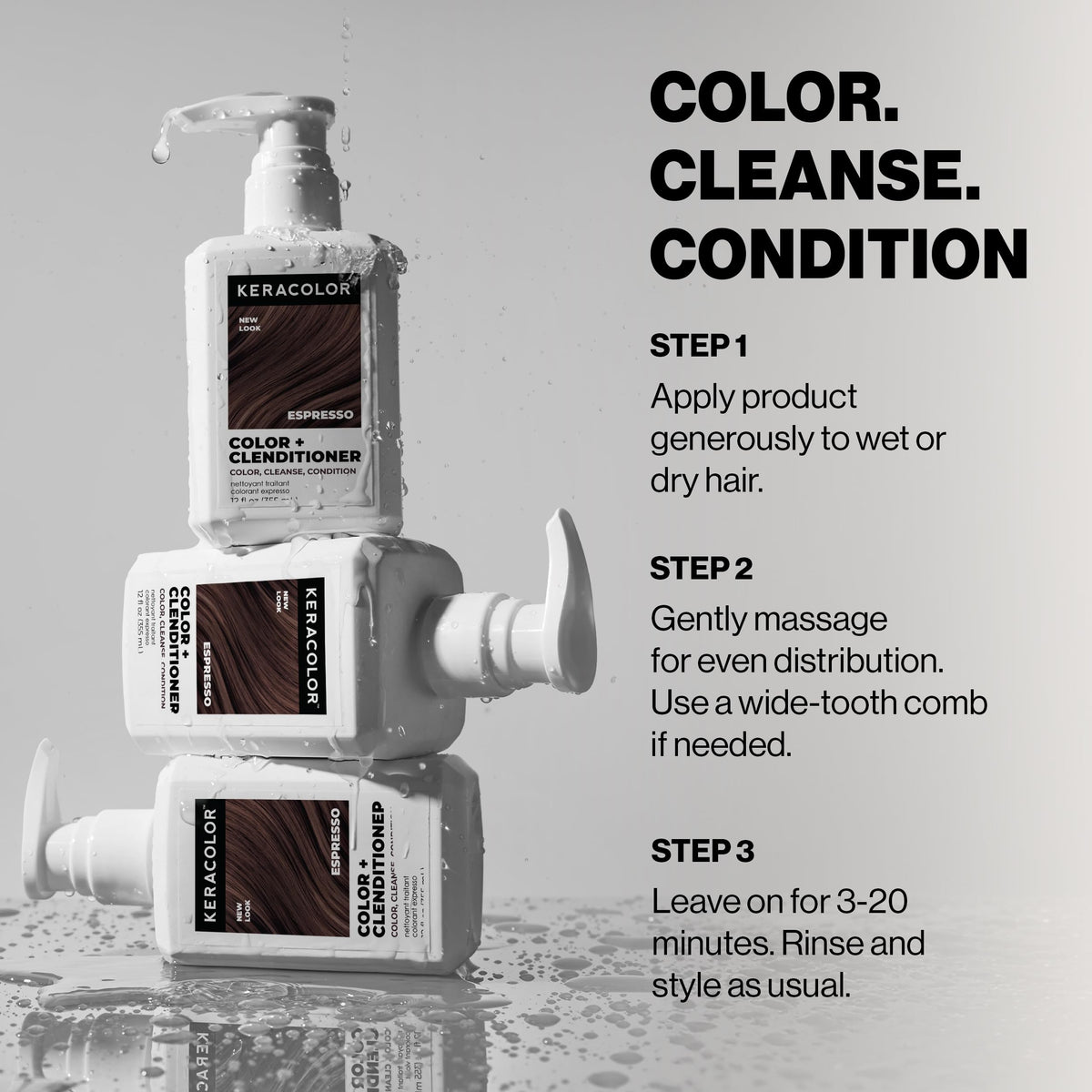 KERACOLOR Color + Clenditioner Espresso after application results