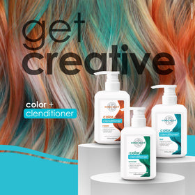 KERACOLOR Color + Clenditioner Lemon 12 Fl Oz on a vanity