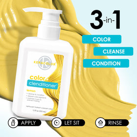 KERACOLOR Color + Clenditioner Lemon 12 Fl Oz with application instructions