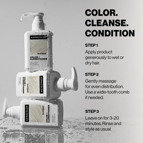 KERACOLOR Color + Clenditioner Platinum in use with vibrant hair
