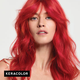 KERACOLOR Color + Clenditioner Red 12 Fl Oz with application instructions