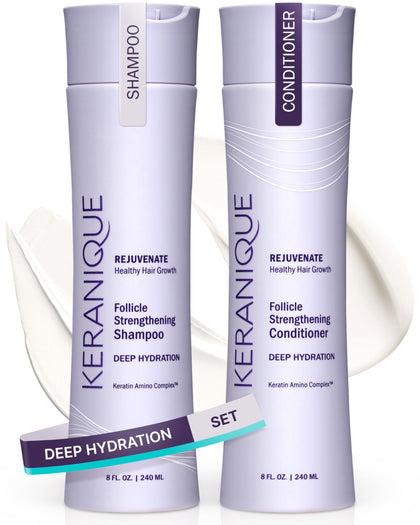 Keranique Deep Hydration Shampoo and Conditioner Set front view