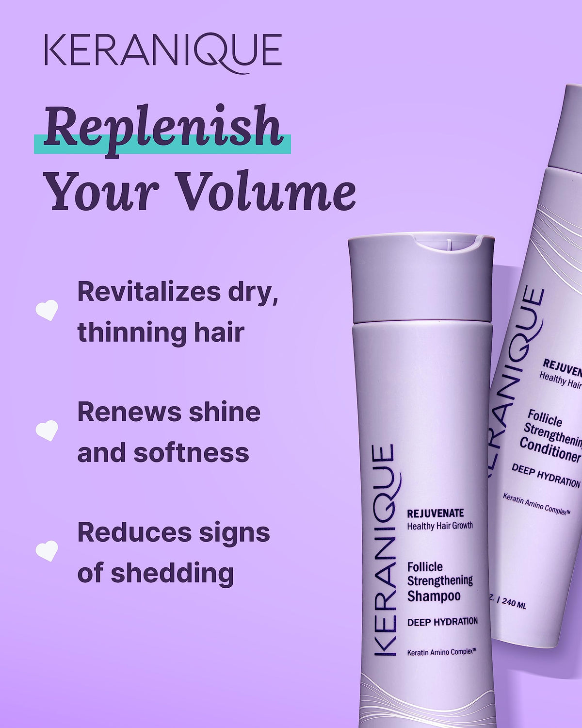 Keranique shampoo lathered in hand
