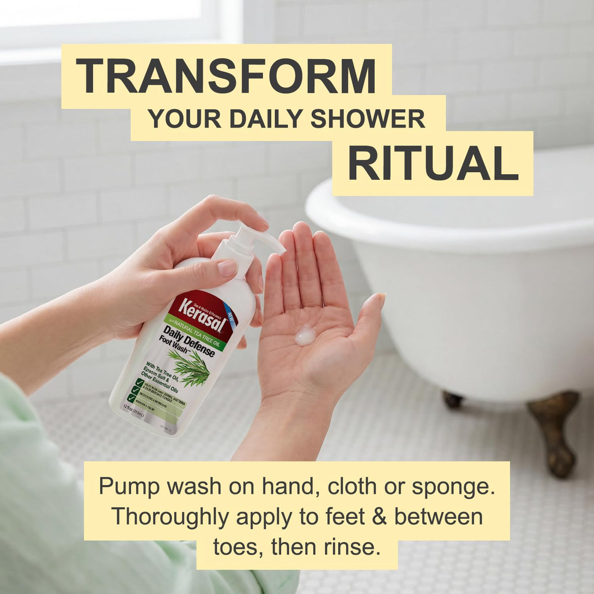 Kerasal Daily Defense Foot Wash with washcloth