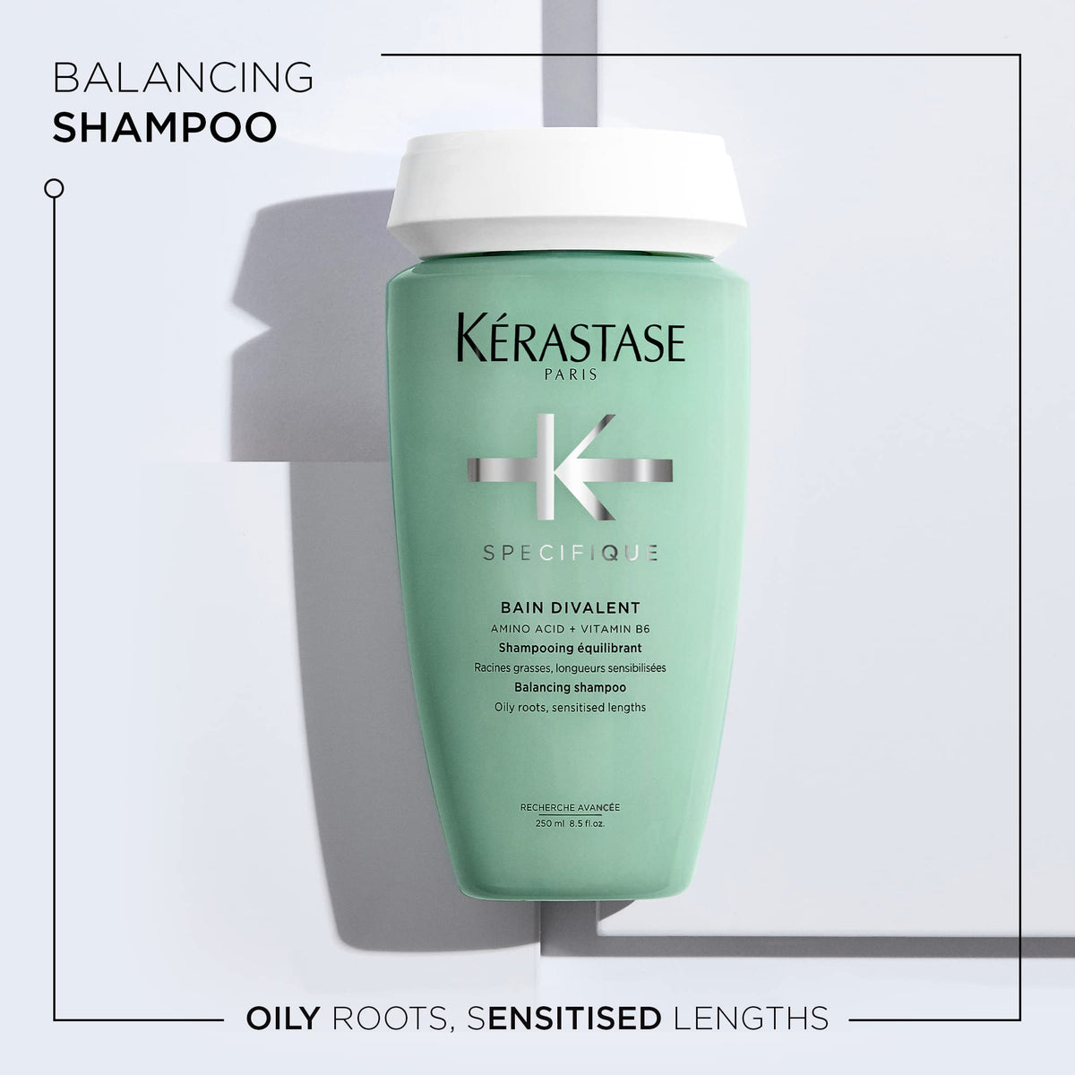 KÉRASTASE Bain Divalent Balancing Shampoo back view with ingredient list