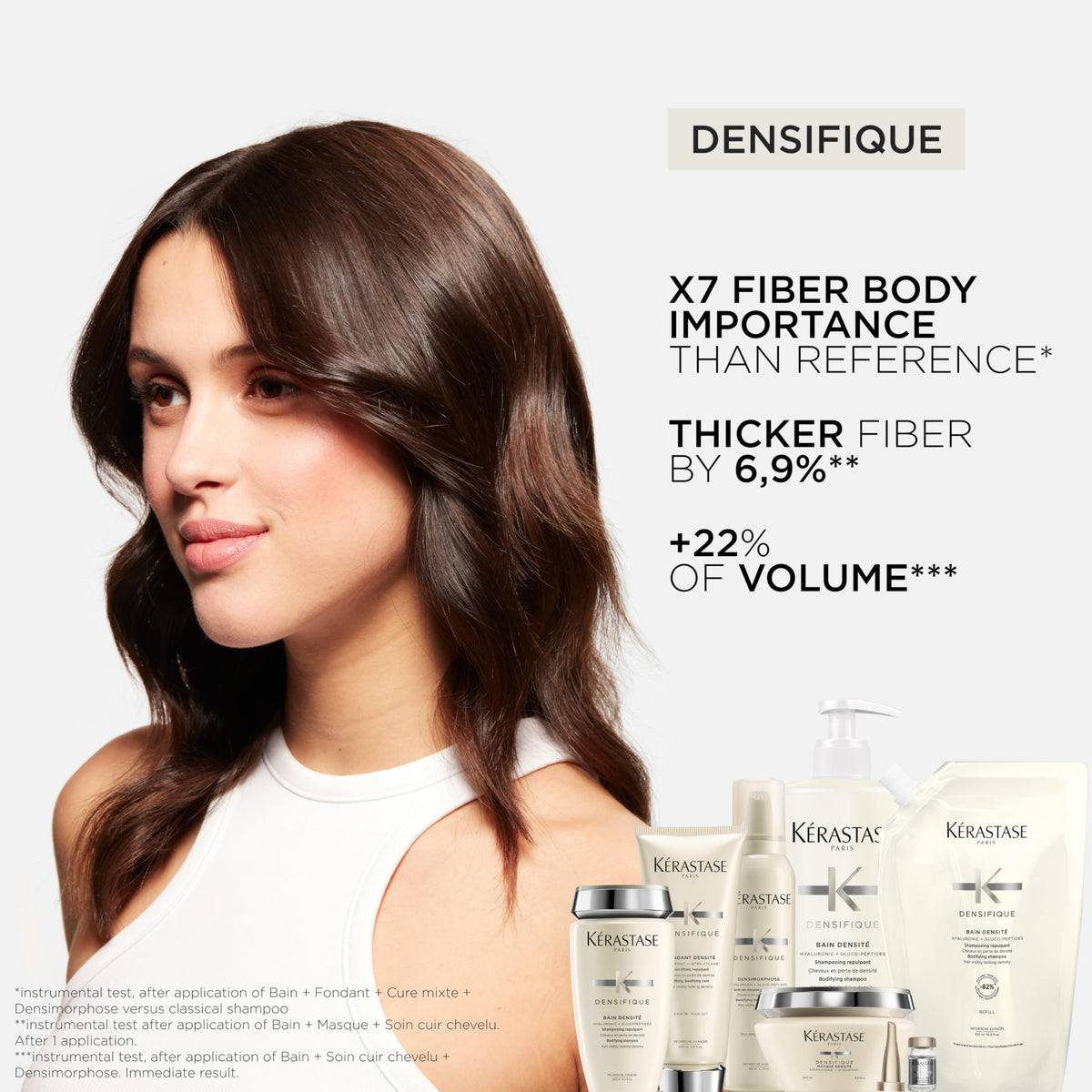 KÉRASTASE Densifique Shampoo in a bathroom setting