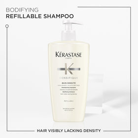 KÉRASTASE Densifique Shampoo showing texture on hand