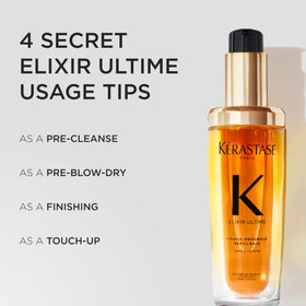 KÉRASTASE Elixir Ultime Hair Oil in a bathroom setting