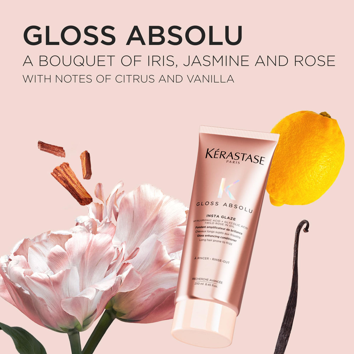 KÉRASTASE Gloss Absolu Conditioner with a model applying it