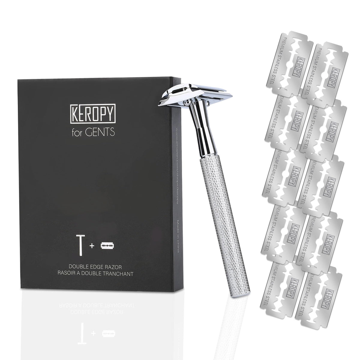 Keropy Single Blade Safety Razor in use during a wet shave