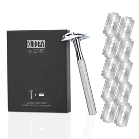 Keropy Single Blade Safety Razor in use during a wet shave
