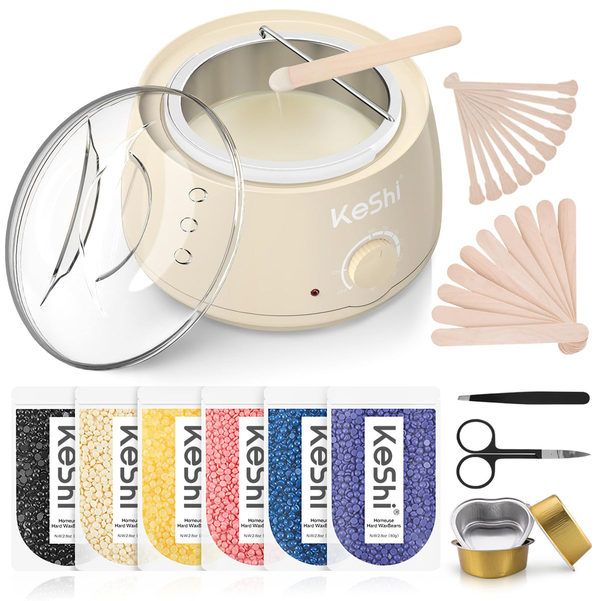KeShi Waxing Kit packaging and contents