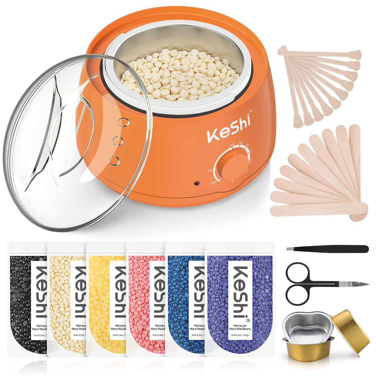 KeShi Waxing Kit with wax warmer and accessories