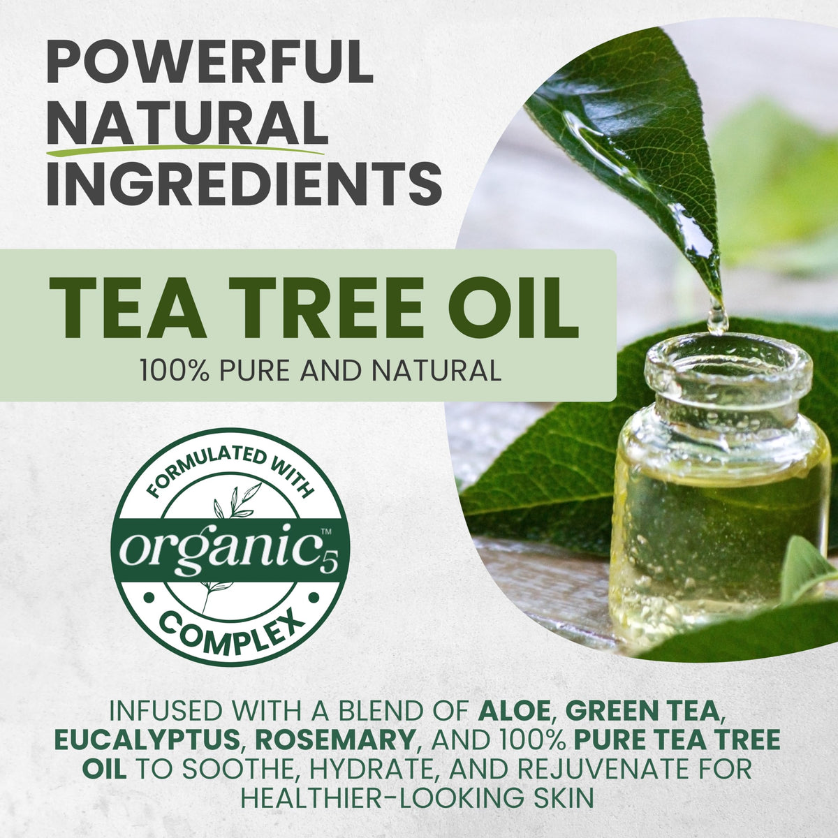 KESMEDIK Tea Tree Body Wash with ingredients list visible