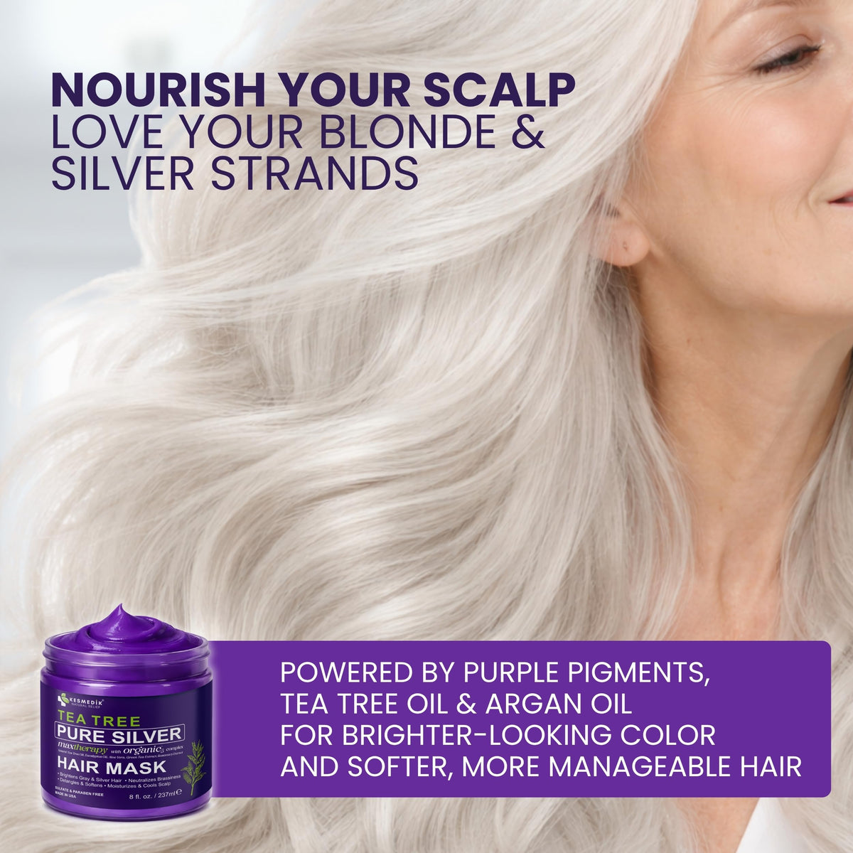KESMEDIK Tea Tree Purple Hair Mask lifestyle scene