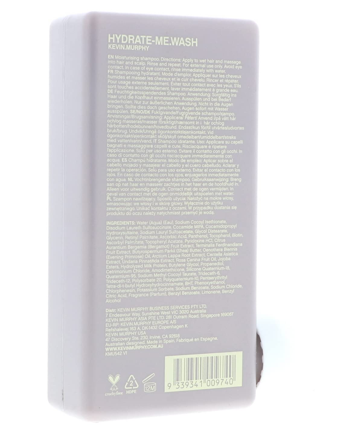 KEVIN.MURPHY Hydrate Me Wash Shampoo packaging details