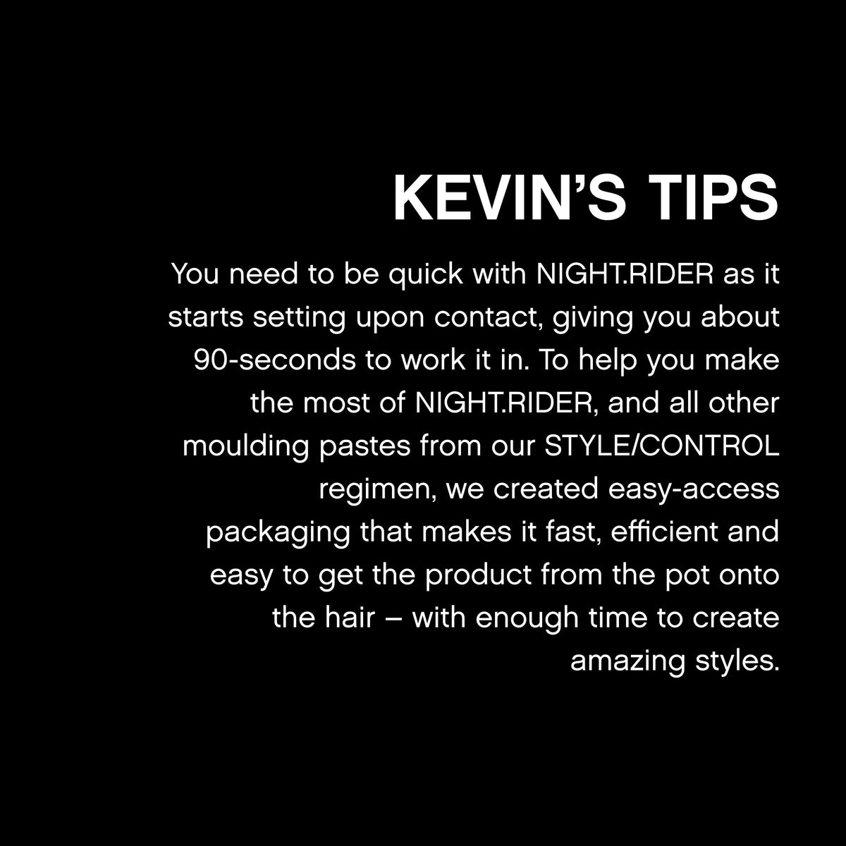KEVIN.MURPHY NIGHT.RIDER Hair Paste 100g in travel bag