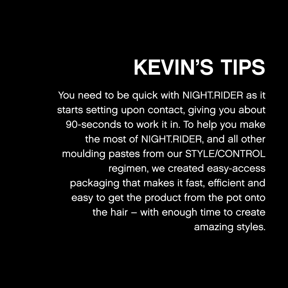 KEVIN.MURPHY NIGHT.RIDER Hair Paste 100g lifestyle use