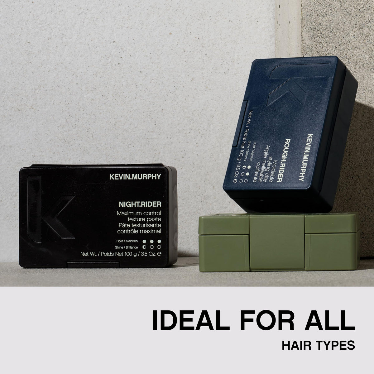 KEVIN.MURPHY NIGHT.RIDER Hair Paste 100g on a styling table