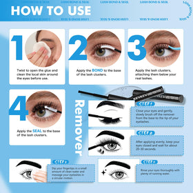 KevKev Lash Cluster Glue Remover Kit showing application process