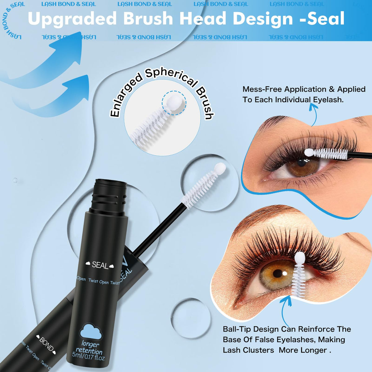 KevKev Lash Cluster Glue Remover Kit with applicator in use