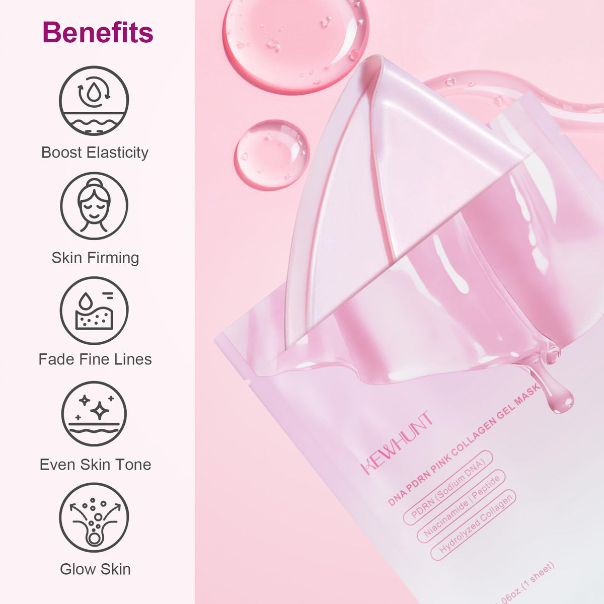 Kewhunt Salmon DNA PDRN Collagen Jelly Gel Mask packaging