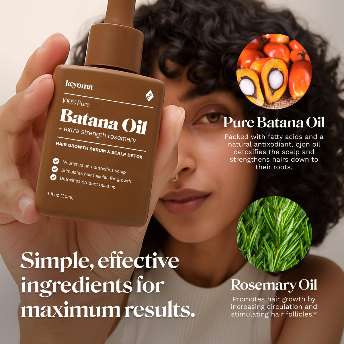 Keyoma Batana Oil application on hair