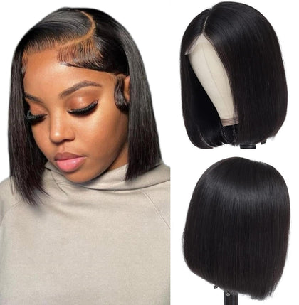Keytac Bob Wig 10 Inch front view with HD lace closure
