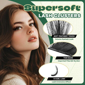 KEYYOU 200D Lash Clusters displayed with different lengths