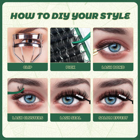 KEYYOU 200D Lash Clusters lifestyle scene with makeup tools