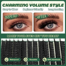 KEYYOU 200D Lash Clusters on model showcasing dramatic look