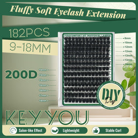 KEYYOU 200D Lash Clusters packaging side view