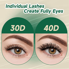 KEYYOU 30D40D Lash Clusters demonstrating natural look on model