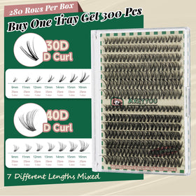 KEYYOU 30D40D Lash Clusters displayed on a makeup table