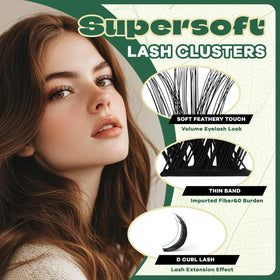 KEYYOU 60D Lash Clusters D Curl close-up