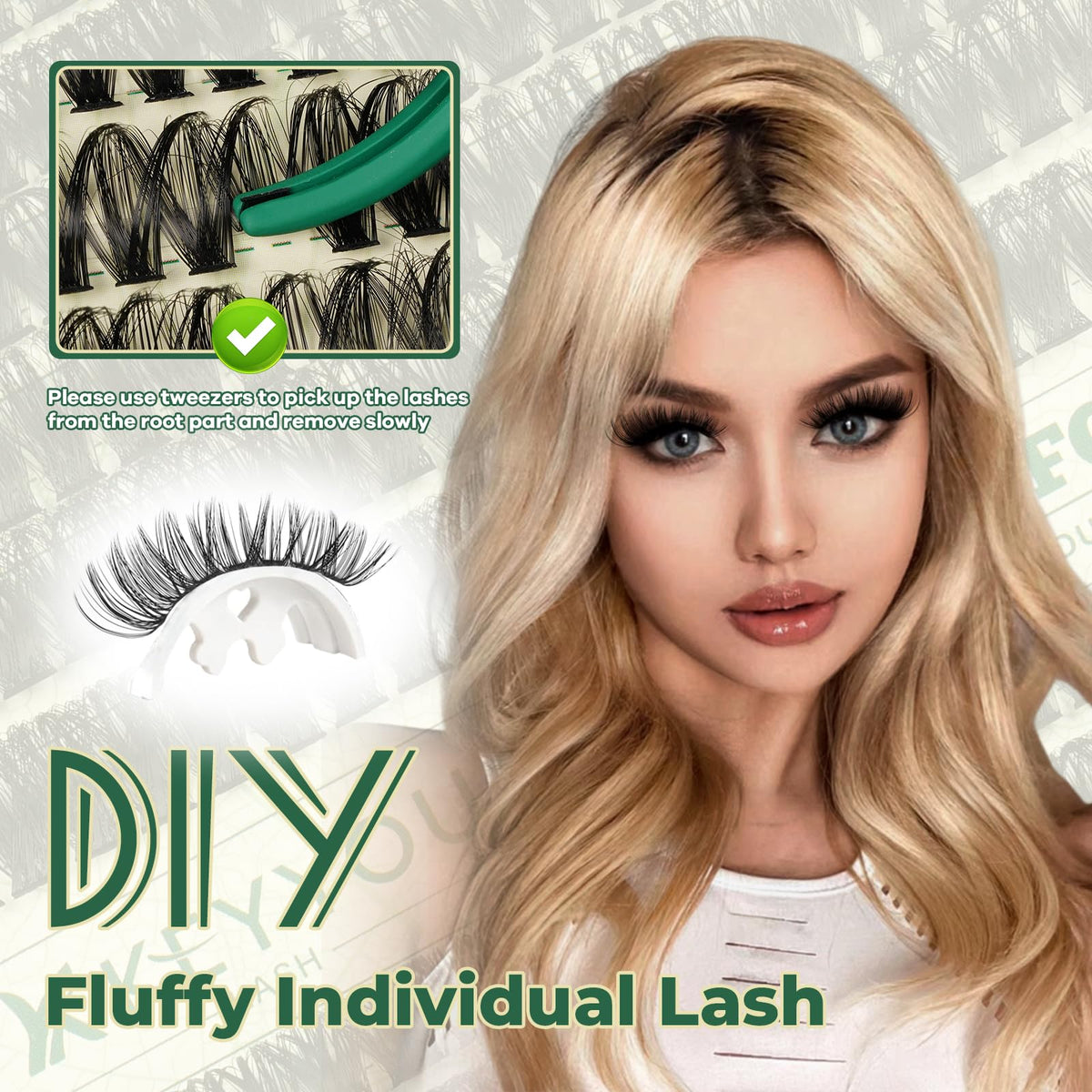 KEYYOU 60D Lash Clusters D Curl detailed view