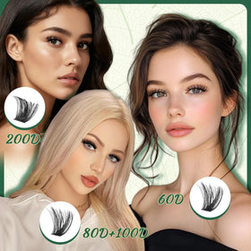 KEYYOU 80D Lash Clusters D Curl close-up