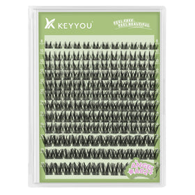 KEYYOU Angel A02 Lash Clusters front view with mixed lengths
