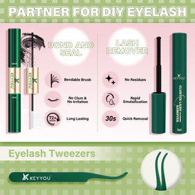 KEYYOU Angel Lash Clusters applied on model's eyes