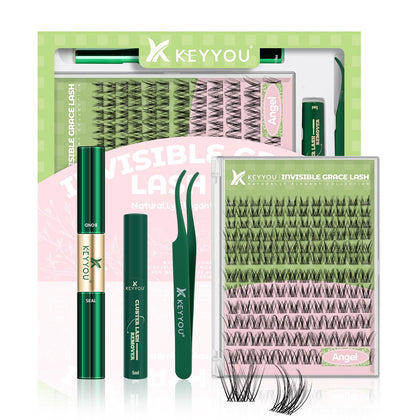 KEYYOU Angel Lash Clusters Kit front view with packaging