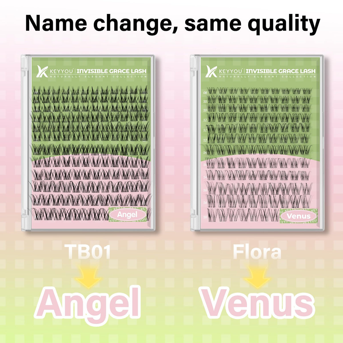 KEYYOU Angel Lash Clusters Kit with accessories laid out