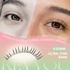 KEYYOU Aurora Lash Clusters C Curl 16MM on model