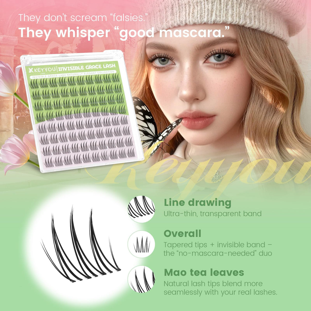 KEYYOU Aurora Lash Clusters C Curl 16MM packaging