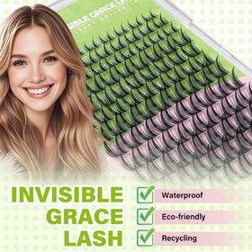 KEYYOU Bunny Lash Clusters C Curl application with tweezers