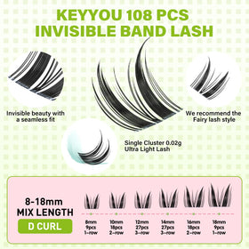 KEYYOU Bunny Lash Clusters C Curl close-up of lash clusters