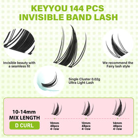KEYYOU Fairy Lash Clusters close-up of lash clusters