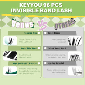 KEYYOU Fairy Lash Clusters D Curl 10-14MM side view