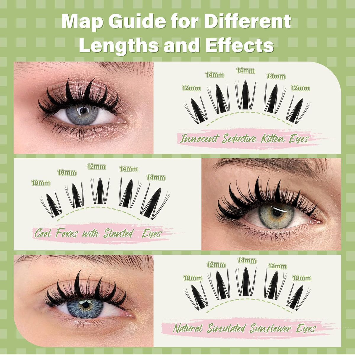 KEYYOU Fairy Lash Clusters in use on model